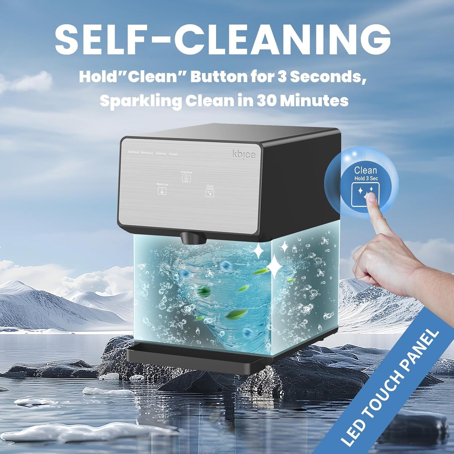Limited-Quantity Anniversary Deal:Countertop Nugget Ice Maker with Chewable Soft Ice, 35lbs/24Hrs | High Capacity,Self-Cleaning&Automatic Dispensing,Quiet 45dB