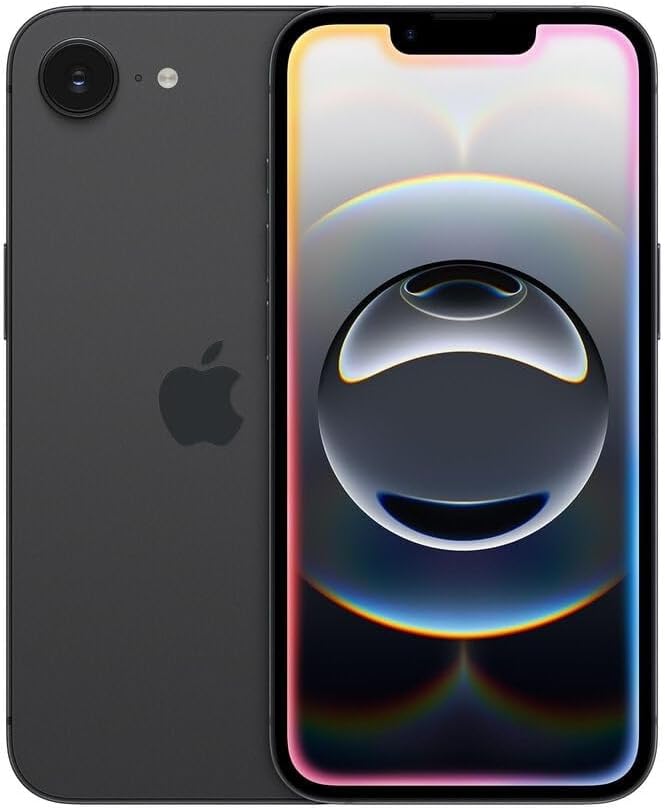 Apple iPhone 16e, 128GB, eSIM, Black - Unlocked (Renewed)